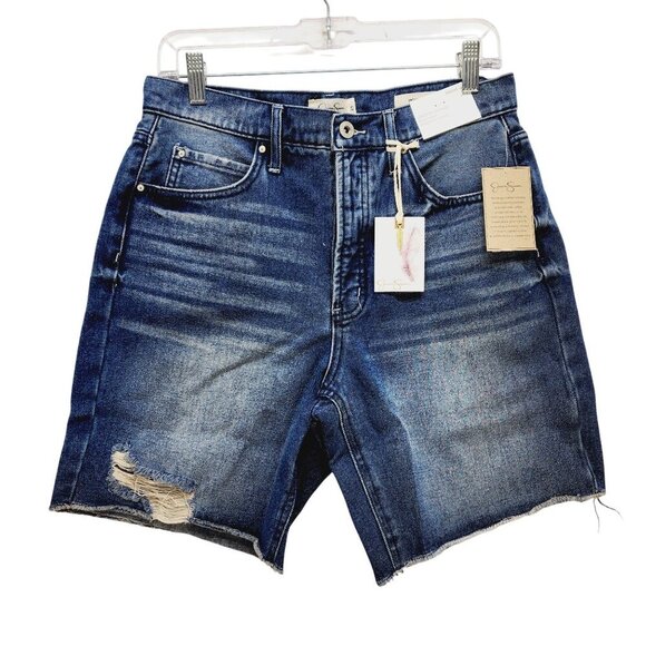 Jessica Simpson Womens Relaxed Short Distressed Denim Jeans Size 29 - Picture 1 of 10